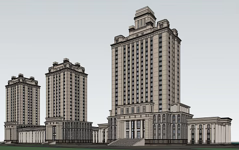 European-style Office Building Customs Building 3d model