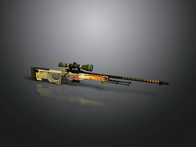 High Precision Military Sniper Rifle With Camouflage Pattern And Tactical Scope 3d model