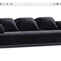 Black Velvet Sectional Sofa with Plush Cushions and Modern Design
