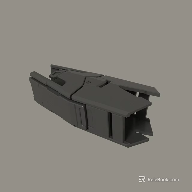 Black Mechanical Component With Structural Sections And Functional Design Features 3d model 