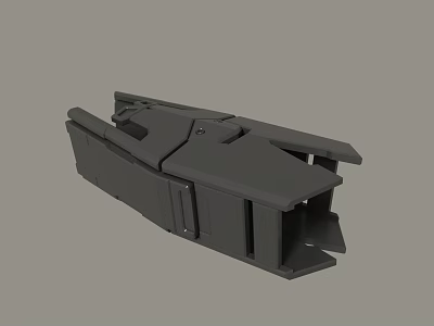 Black Mechanical Component With Structural Sections And Functional Design Features 3d model