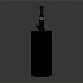 Black Cylindrical Industrial Equipment With Top Control Handle And Pressure Gauge