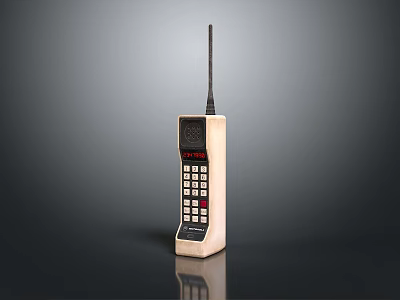 Vintage Retro Electronic Communication Device With Antenna Numeric Keypad And Display Screen 3d model