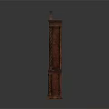 Elegant Vintage Wooden Bookcase With Carved Details Multiple Shelves And Decorative Top
