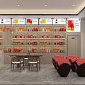 Tobacco and Alcohol Store Interior Design With Shelves With Products Tables Chairs And Jars