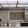 Modern Clothing Store Interior With Wooden Display Walls Seating And Decorative Plants