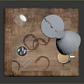 Wooden Nightstand With Blue Table Lamp White Cup Drawer And Magazine