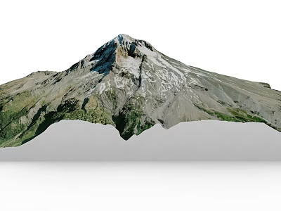 Scenic Mountain Landscape With Snow Capped Peak And Green Slopes 3d model