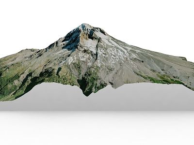 Snow Mountain Peak Green Mountain Terrain model