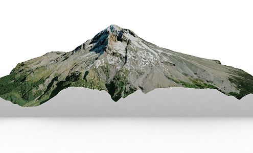 Snow Mountain Peak Green Mountain Terrain 3d model