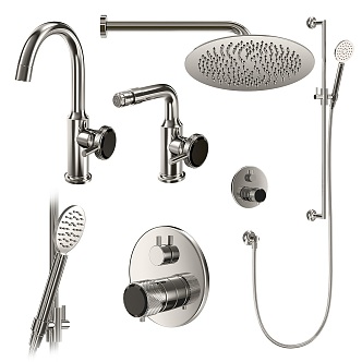 Modern faucet rain shower faucet combination 3d model