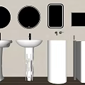 Modern Washstand Column Basin Wash Basin Vertical Basin 3d model