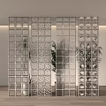 Modern partition glass brick partition 3d model