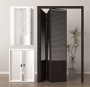 Modern shutter folding door 3d model