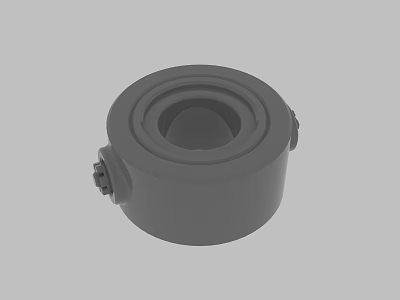 Gray Cylindrical Mechanical Part With Bolted Side Connectors For Industrial Use 3d model