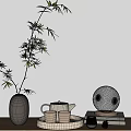 potted ornaments table lamp 3d model
