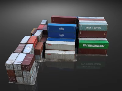 Industrial LOFT Container Terminal Freight 3d model