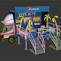 Pepsi Daily Living Supplies Display Booth Featuring White Truck And Palm Trees