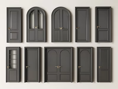 Modern Double Doors Collection With Various Designs And Classic Styles 3d model