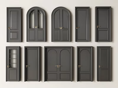 French Door Retro Door Double Door Single Door Glass Door Swing Door Kitchen Door Bedroom Door 3d model