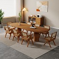 Log Dining Table and Chair Oval Dining Table 3d model