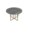 Elegant Modern Round Marble Table With Gold Metal Legs Design 3d model