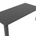 Black Minimalist Dining Table With Simple Rectangular Top And Solid Legs