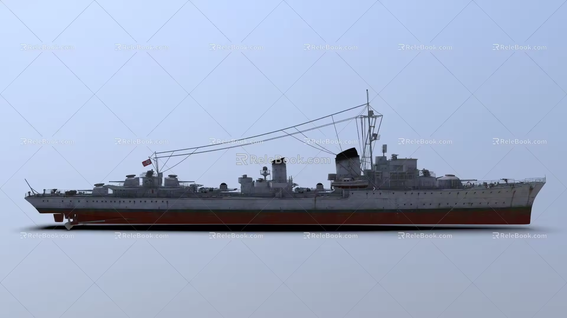 modern warship battleship destroyer 3d model