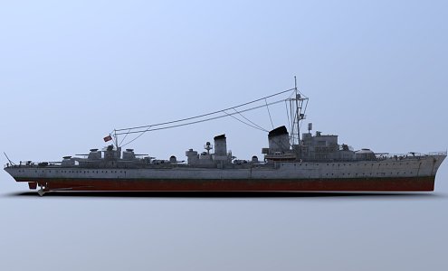 modern warship battleship destroyer 3d model