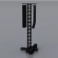 Black Industrial Metal Ladder Structure With Steps And Frame Support 3d model