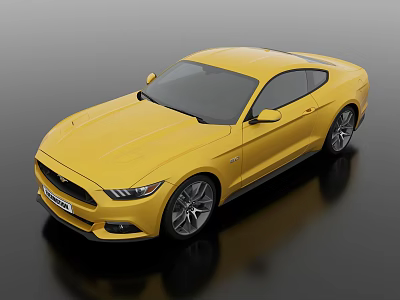 Yellow Two Door Sports Car With Sleek Aerodynamic Design And Alloy Wheels 3d model