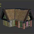 Traditional Cottage Architecture With Thatch Roof Stone And Wooden Walls Wooden Framed Windows