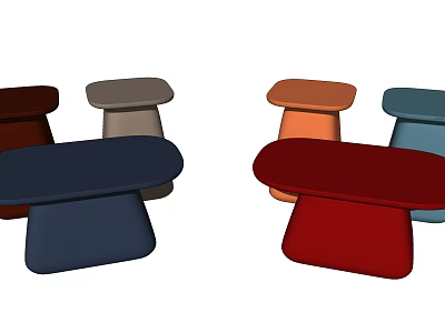 Modern side several side several combination 3d model