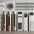 Assorted Air Conditioner And Fan Models With Sleek Modern Designs For Home Cooling