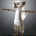 Cartoon Lemur Character With Big Eyes White Belly And Brown Body Standing With Outstretched Arms