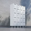 Commercial White Metal Storage Lockers With Multiple Compartments And Sturdy Build