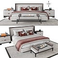 New Chinese Double Bed 3d model