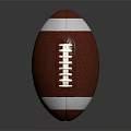 Brown And White Football With Stitched Surface And Shiny Reflection