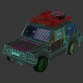 Rugged Off Road Vehicle With Roof Rack Fuel Tank And Protective Window Bars