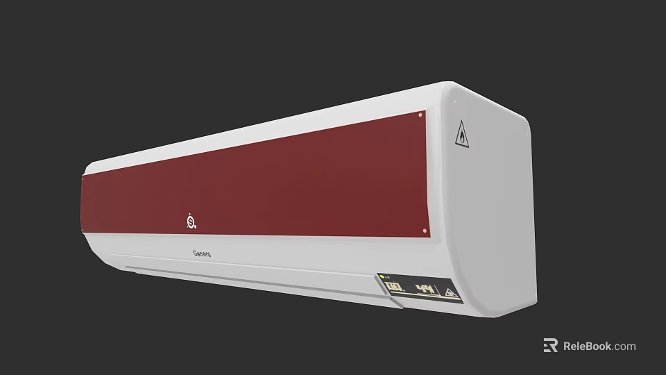 Haier Wall Mounted Air Conditioner With White And Red Modern Design For Home Use 3d model 