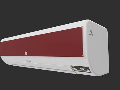 Haier Wall Mounted Air Conditioner With White And Red Modern Design For Home Use 3d model
