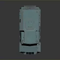 Blue Wheeled Armored Military Tank With Front Grille And Top Equipment