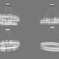 Modern Hanging Multi Layer Circular Chandeliers with Metal Frame and Transparent Elements 3d model