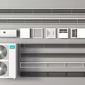 Different Types of Air Conditioner Vents with Grille Designs and Outdoor Unit