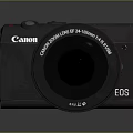 Canon EOS Digital Camera With Professional Red Ring Lens And Black Body Design