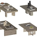 Quiet Ancient Style Tea Table 3d model