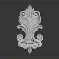 Silver Decorative Carving With Intricate Scroll Patterns And Symmetrical Design 3d model