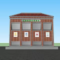 Public Facility Domestic Waste Classification Disposal Station With Brick Structure And Sorting Signs