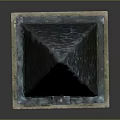 Ancient Pyramid Structure With Conical Top Stone Masonry Base And Entrance