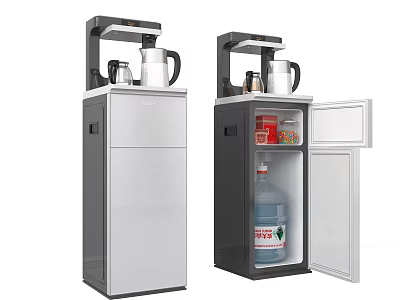 Vertical Water Dispenser For Daily Use With Open Closed Door And Water Bottle Storage 3d model